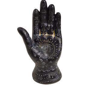 Evil Eye Hamsa Hand Fatima God Palmistry Decorative Statue Halloween Decor Black